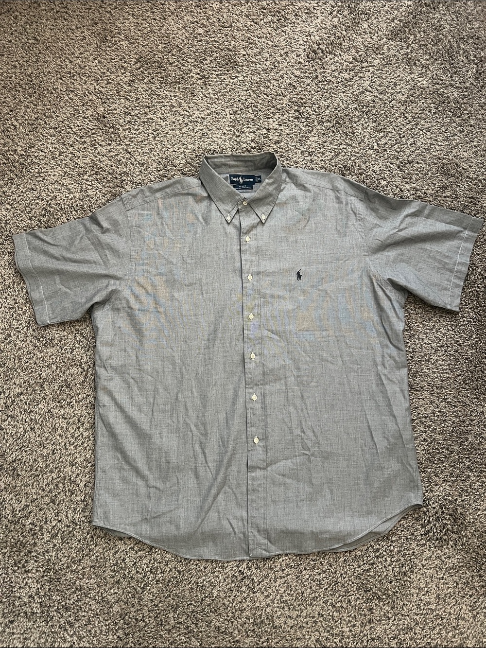 Polo by Ralph Lauren Blake Short-Sleeve Button-Down Shirt Size XL Gray